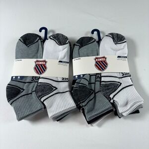 Athletic Quarter Socks K-Swiss Men's 2-PACK 12 Pairs  Shoe Size 6-12.5 NWT